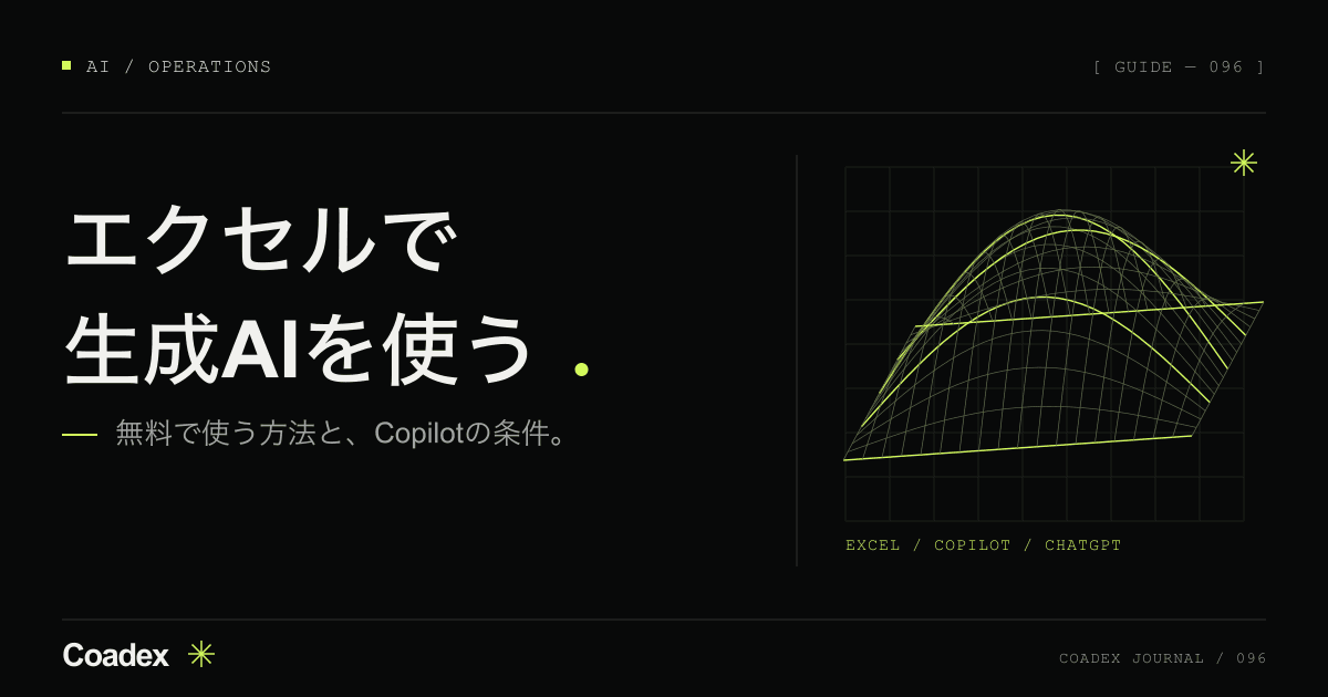 エクセルで生成AIを無料で使う方法。CopilotとChatGPTでできること
