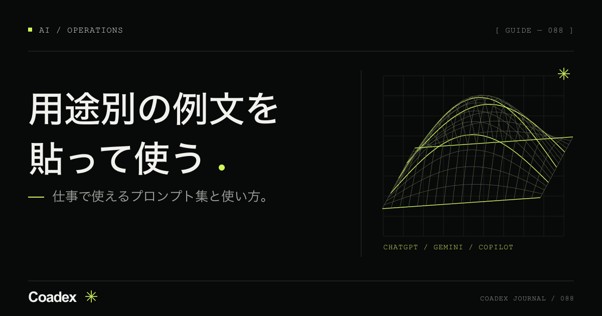 プロンプト集。仕事で使えるAIの例文一覧と使い方
